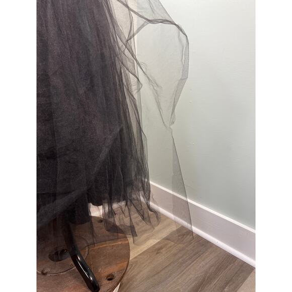 Vintage Gunne Sax Dress Jessica Mcclintock Womens 9 Black Tulle Sequins Gothic - Picture 5 of 12